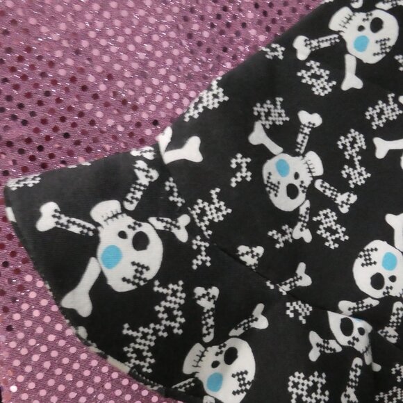 Handmade Black Witch's Hat | Skull and Crossbone Print - Picture 8 of 11